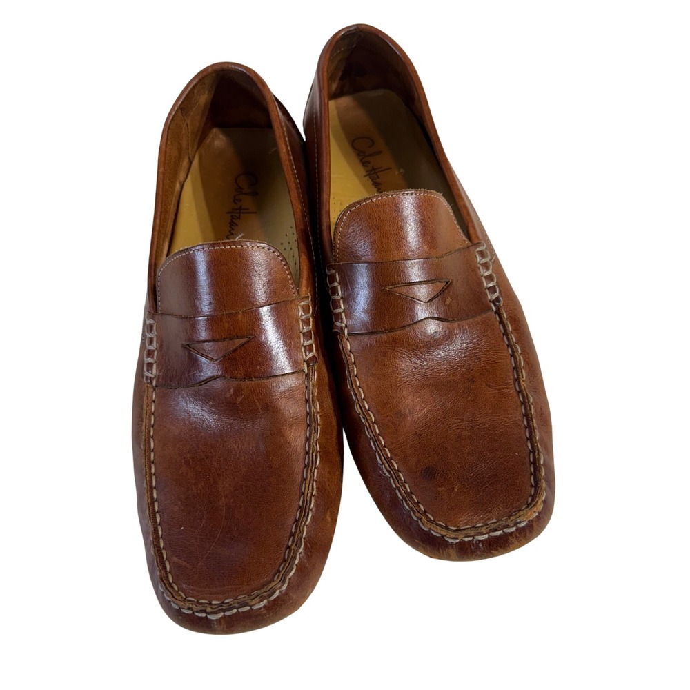 Cole Haan Howland Leather Penny Loafers US 11.5 Brown Driving Shoes